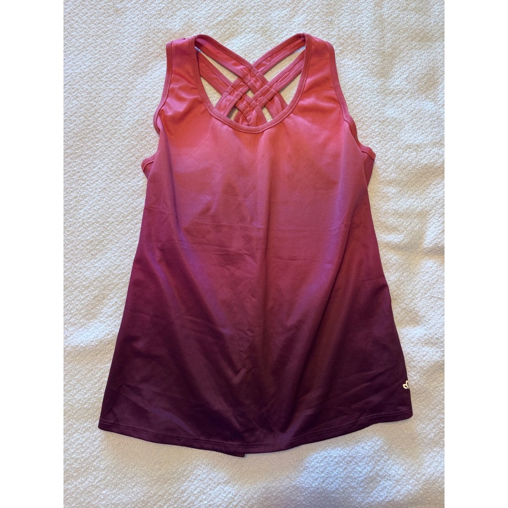 Maurices inMOTION Ombre Activewear Tank Top Pink Purple Strappy Back Large